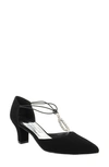Easy Street Moonlight Embellished T-strap Pump In Black Lamy