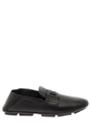 DOLCE & GABBANA 'DRIVER' BLACK LOAFERS WITH DG LOGO IN LEATHER MAN