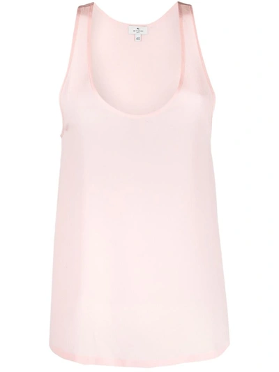 Etro Sleeveless Silk Top In White