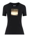 Just Cavalli Woman T-shirt Black Size L Cotton, Elastane