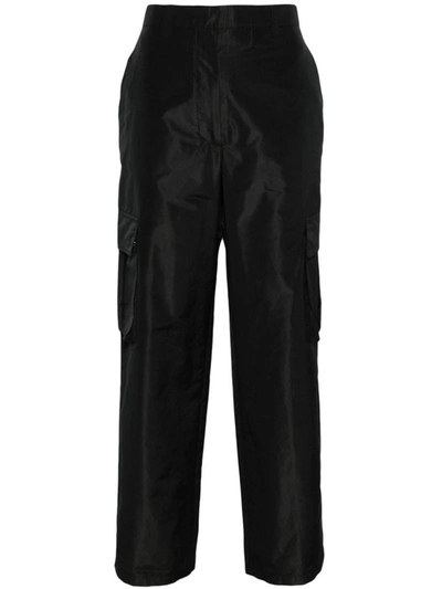 Miu Miu Straight-leg Cargo Trousers In Black