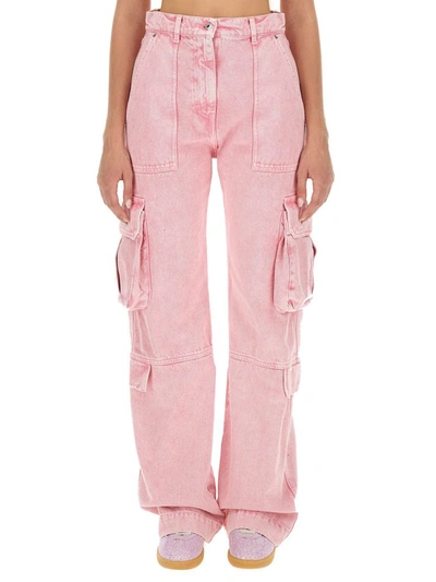 Msgm Cargo Jeans In Pink