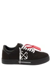 OFF-WHITE BLACK LOW TOP SNEAKERS WITH ARROW AND TAG DETAIL IN COTTON AND LEATHER MAN
