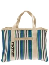 ISABEL MARANT 'WARDEN' MULTICOLOR TOTE BAG WITH VERTICAL STRIPE MOTIF AND LOGO IN NYLON WOMAN
