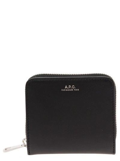 APC 'EMMANUEL' BLACK WALLET WITH EMBOSSED LOGO IN SMOOTH LEATHER MAN