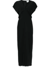 P.a.r.o.s.h Draped Cady Midi Dress In Nero