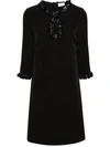 P.a.r.o.s.h Mini Dress Sequin-embellished Long Sleeves In Nero