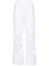 P.a.r.o.s.h White Straight-leg Cotton Cargo Trouser In Bianco
