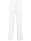 P.a.r.o.s.h . Lillie Pressed-crease Wide-leg Pants In Panna