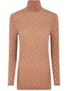 Rabanne Crystal-embellished High-neck Top In Nude & Neutrals