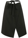 Patou Wrap Midi Skirt In Black