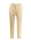 Pt Torino Cotton Trousers With Pockets And Loops In Beige