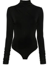 The Andamane Parker Stretch Jersey Bodysuit In Black