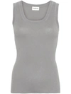 P.a.r.o.s.h Ribbed-knit Tank Top In Grigio Melange Chiar