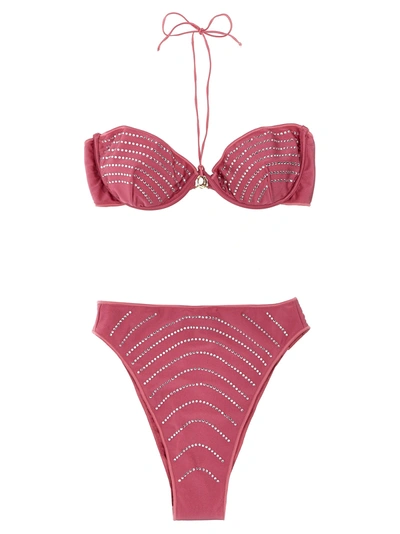 Oseree Gem Embellished Bikini Set In Pink