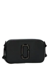 Marc Jacobs 'the Snapshot' Black Shoulder Bag With Metal Logo At The Front