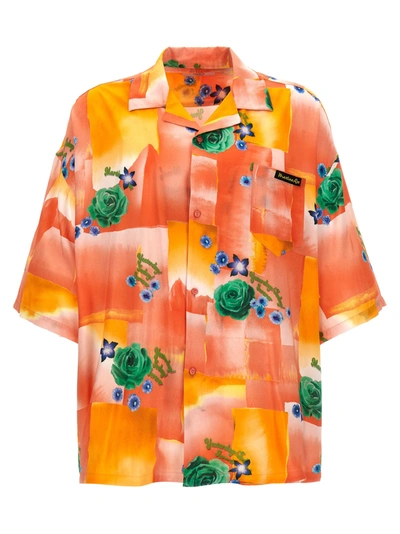 MARTINE ROSE TODAY FLORAL CORAL SHIRT, BLOUSE MULTICOLOR
