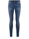 Dondup Skinny Model Trousers Rolled Cuffs In Blue