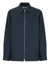 Jil Sander Fine Tech Gabardine Zipped Shirt In Blue