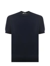 Paolo Pecora Short Sleeve Black T-shirt In Blue