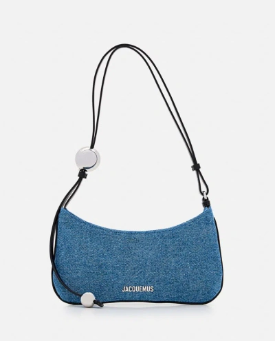 Jacquemus Le Bisou Perle Leather Shoulder Bag In Blue