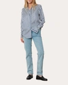 With Nothing Underneath Women's The Boyfriend Striped Tencel Shirt In Blue