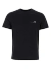 A.P.C. BLACK CREWNECK T-SHIRT WITH CONTRASTING PRINT IN COTTON MAN