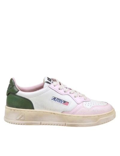 Autry Super Vintage Trainers In White/lilac