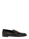 DOLCE & GABBANA BLACK LOAFERS WITH INTERLOCKING DG LOGO PLACQUE IN LEATHER MAN