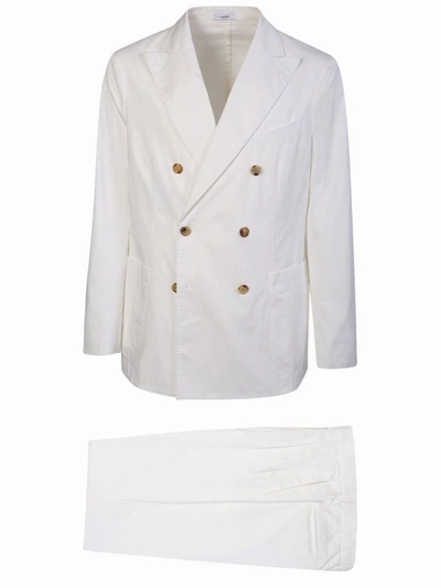 Boglioli White Cotton Suit