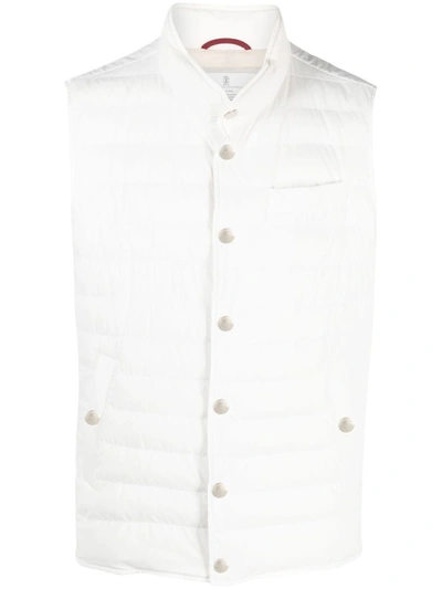 Brunello Cucinelli Nylon Padded Vest In White