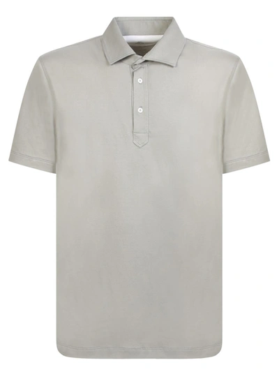 Brunello Cucinelli Short-sleeve Cotton Polo Shirt In Light Grey