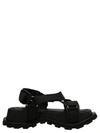 JIL SANDER BLACK HIKING PLATFORM SANDALS WITH TOUCH STRAP IN LEATHER WOMAN