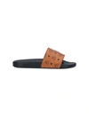 Mcm Logo-plaque Slides In Brown