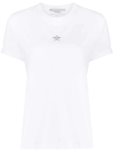 Stella Mccartney Mini Star-embroidery Cotton T-shirt In White