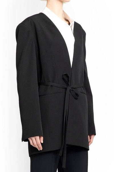 The Row Clio Blazer Jacket With Tie Belt In Black