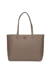 Tory Burch Mcgraw Leather Tote In Silver Maple