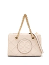 Tory Burch Fleming Quilted Tote Bag In Beige