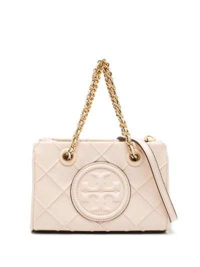Tory Burch Quilted Design Mini Chain Tote In Black
