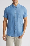 RAILS PAROS SHORT SLEEVE LINEN BLEND BUTTON-UP SHIRT