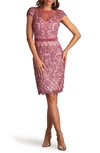 TADASHI SHOJI SEQUIN LACE BODY-CON COCKTAIL DRESS