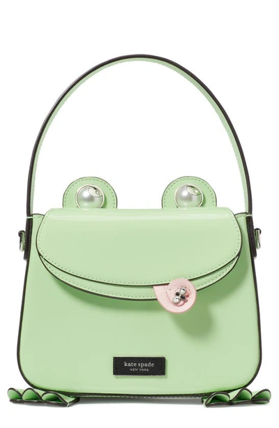Kate Spade Lily Patent Leather Frog Handbag In Serene Green