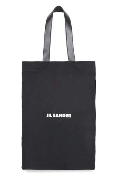 Jil Sander Canvas Tote Bag In Black