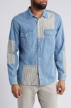 RAILS LARSEN PATCHWORK DENIM BUTTON-UP SHIRT