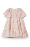 Reiss Kids' Leonie - Pink Senior Tiered Embroidered Dress, Uk 11-12 Yrs