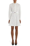 VERSACE VERSACE BAROCCO EMBROIDERED LONG SLEEVE BELTED SHIRTDRESS