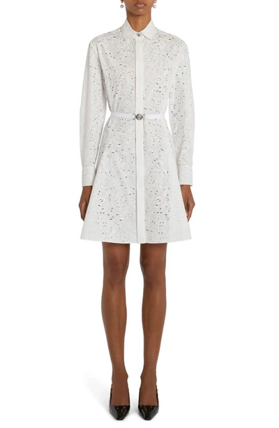 Versace Baroque-print Belted Mini Dress In White