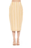 ALEXIA ADMOR JACKI STRIPE LINEN MIDI PENCIL SKIRT