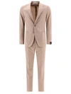 Tagliatore Single-breasted Wool Suit In Beige