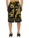 Versace Jeans Couture Chain Couture Bermuda Shorts In Black